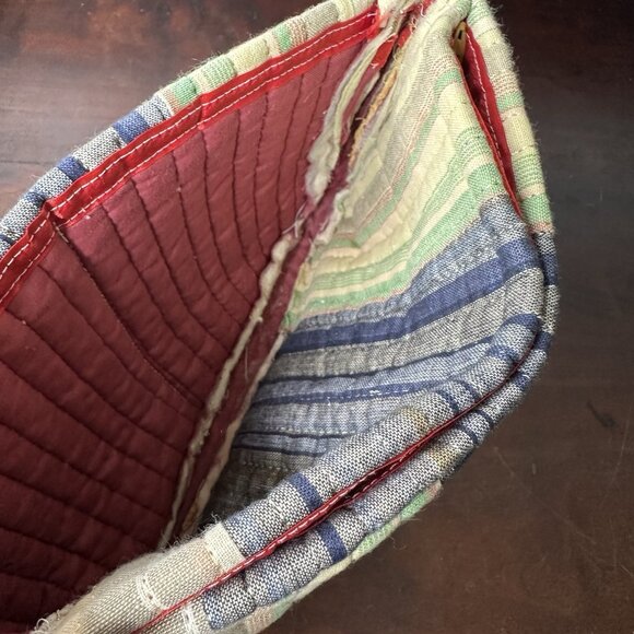 Quilted Boho Cosmetic Bag Small Cotton Bohemian Colorful Zipper - Picture 3 of 5